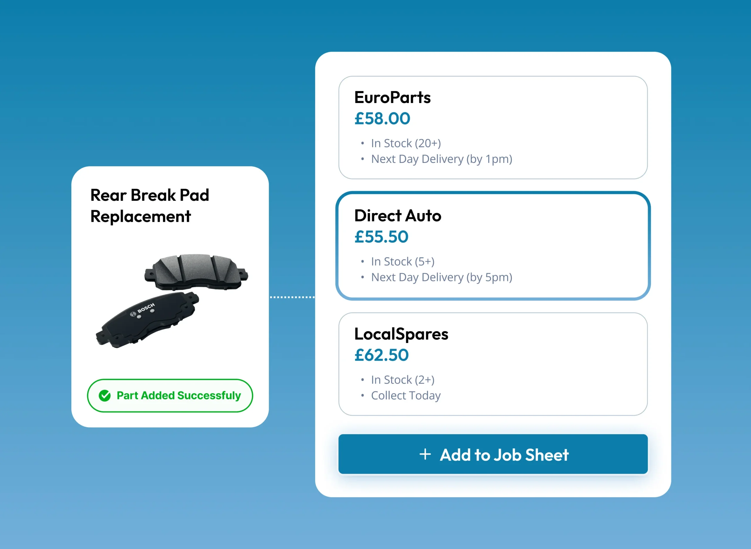 parts ordering feature